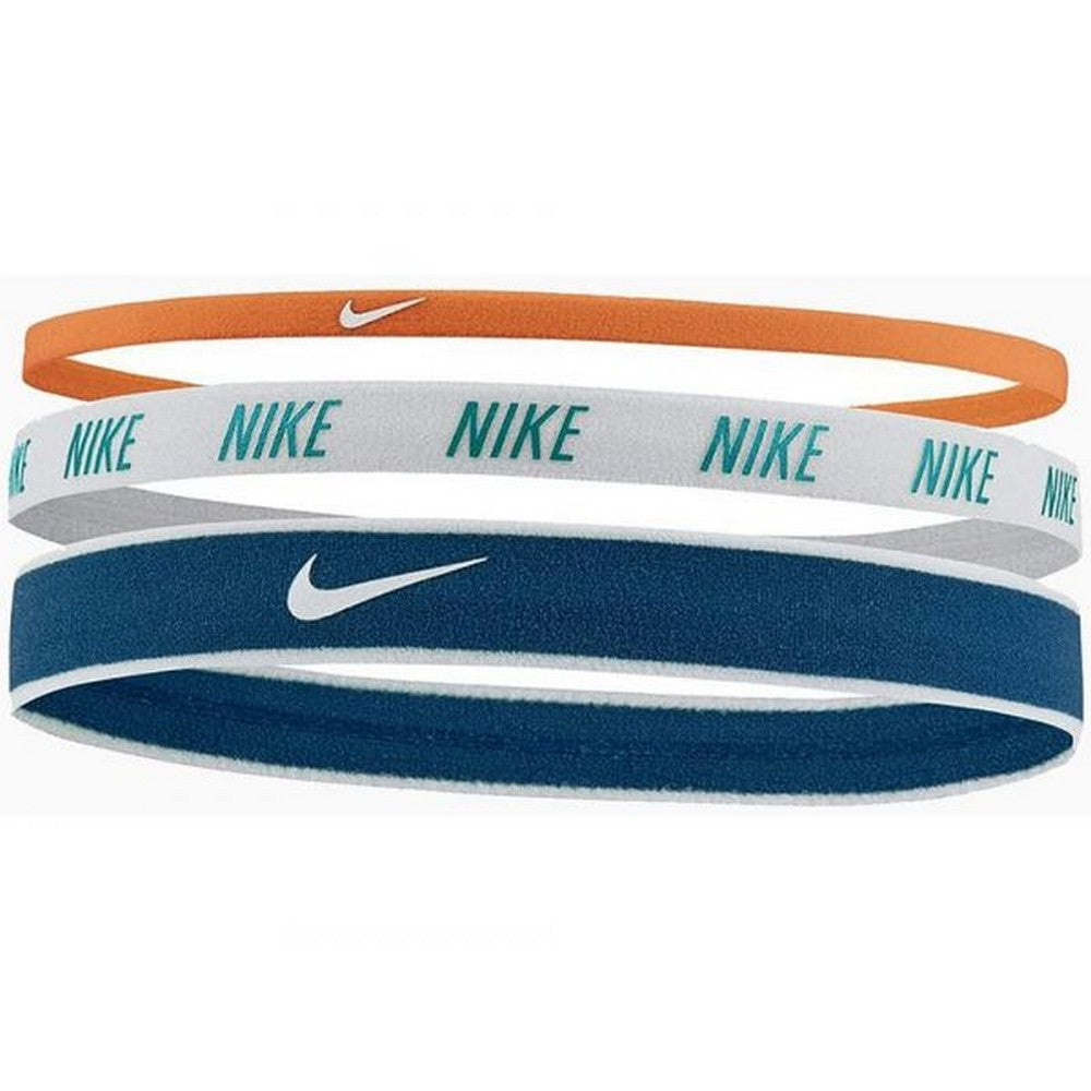 Navy-White-Orange Blend - Front - Nike Unisex Adult Mixed Hairband (Pack of 3)
