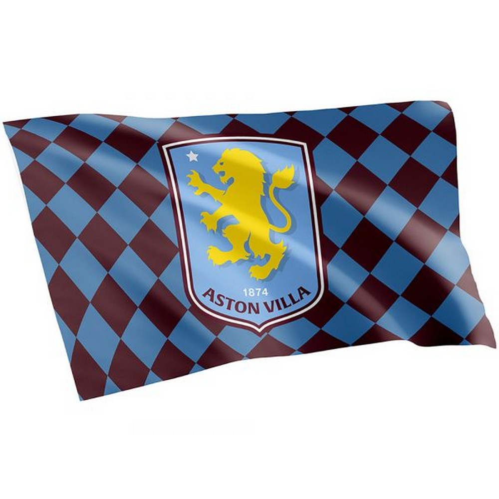 Claret-Sky Blue Check - Front - Aston Villa FC Core Checked Flag