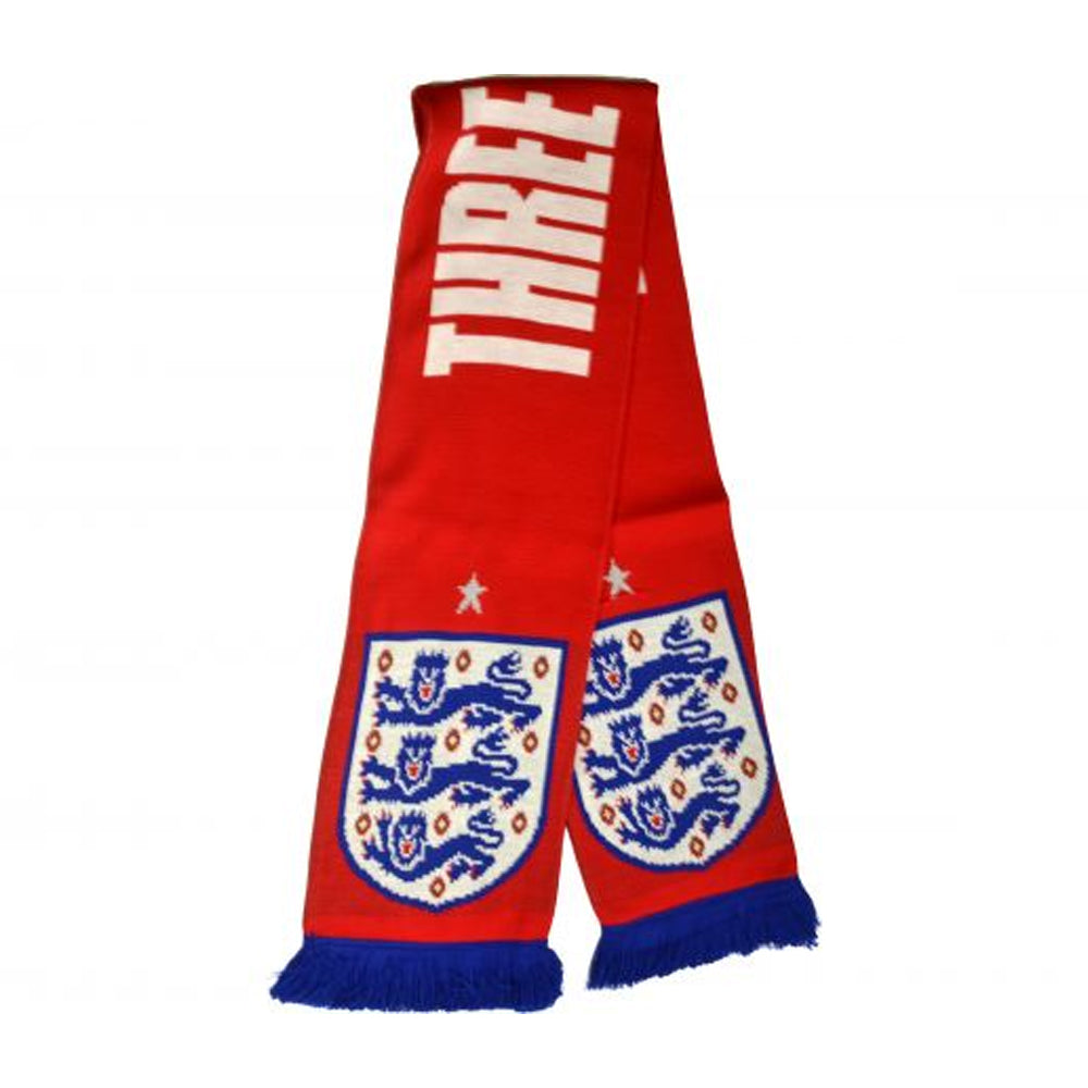 Red - Back - England FA Three Lions Jacquard Scarf