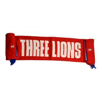 Red - Side - England FA Three Lions Jacquard Scarf