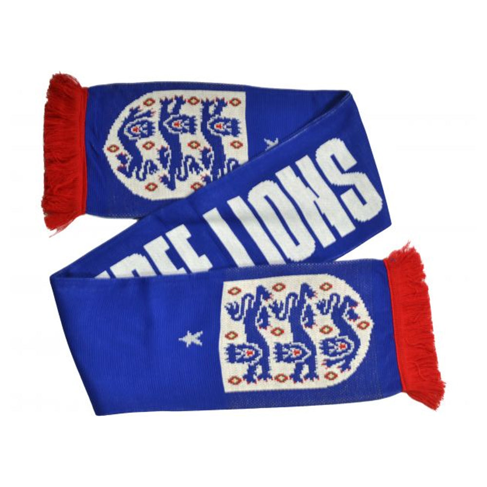Royal Blue - Front - England FA Three Lions Jacquard Scarf