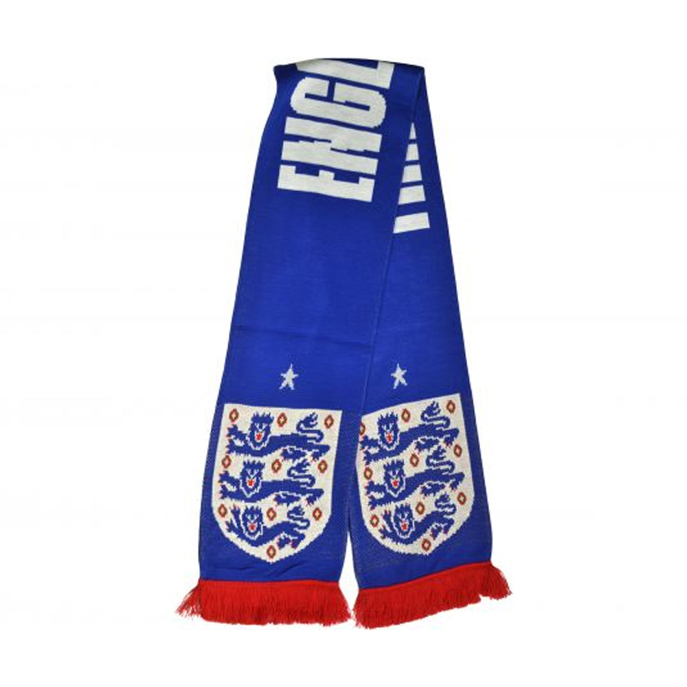 Royal Blue - Back - England FA Three Lions Jacquard Scarf