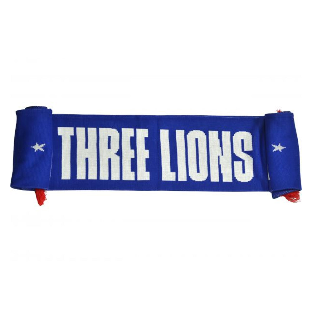 Royal Blue - Side - England FA Three Lions Jacquard Scarf