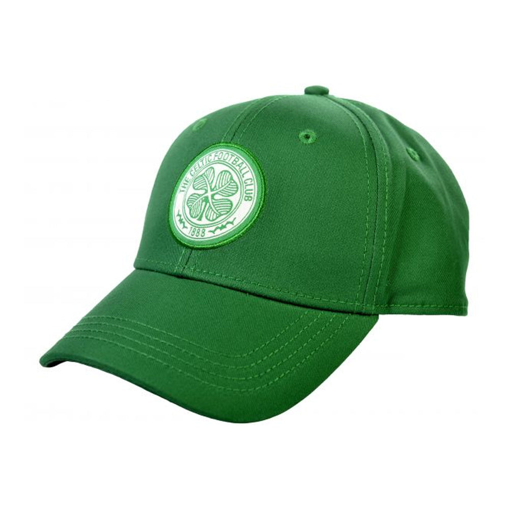 Green-White - Front - Celtic FC Unisex Adult Core Crest Baseball Cap