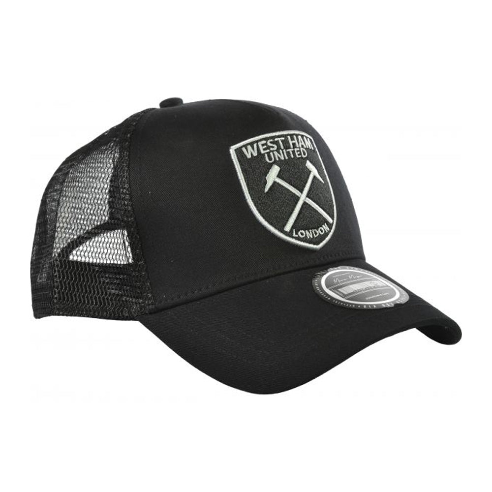 Black-White - Lifestyle - West Ham United FC Unisex Adult Mesh Snapback Trucker Cap