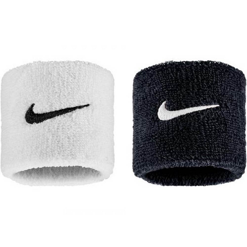 Black-White - Front - Nike Classic Swoosh Wristband (Pack of 2)