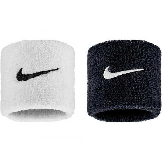 Black-White - Front - Nike Classic Swoosh Wristband (Pack of 2)