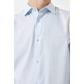Blue - Side - Burton Mens Easy-Iron Tailored Long-Sleeved Formal Shirt