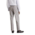 Grey - Back - Burton Mens Checked Slim Suit Trousers