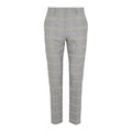 Grey - Front - Burton Mens Checked Slim Suit Trousers