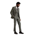 Khaki - Side - Burton Mens Fine Twill Slim Suit Trousers