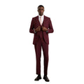 Burgundy - Side - Burton Mens Slim Suit Jacket