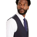 Navy - Side - Burton Mens Essential Tailored Waistcoat