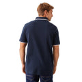 Navy - Back - Burton Mens Yarn Dyed Stripe Pique Polo Shirt