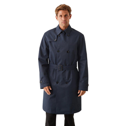 Navy - Front - Burton Mens Double-Breasted Trench Coat