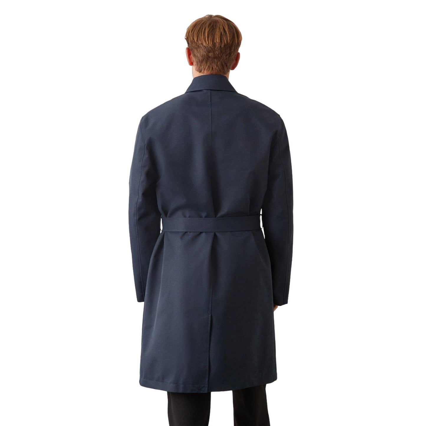 Navy - Back - Burton Mens Double-Breasted Trench Coat