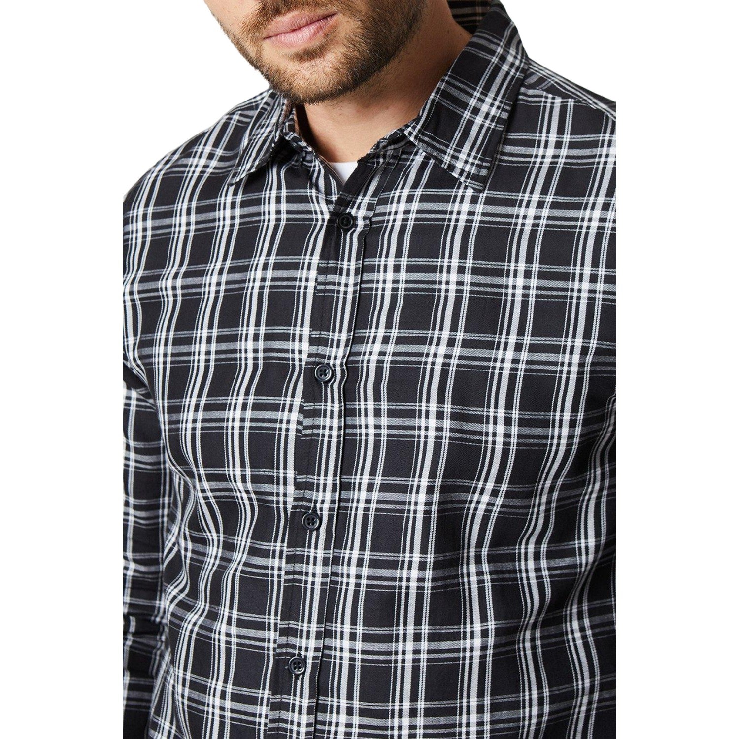 Black - Side - Burton Mens Mono Check Shirt