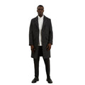 Black - Side - Burton Mens Wool Blend Single-Breasted Coat