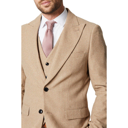 Neutral - Side - Burton Mens Tweed Slim Suit Jacket