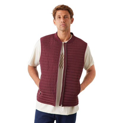 Burgundy - Front - Burton Mens Hybrid Bomber Gilet