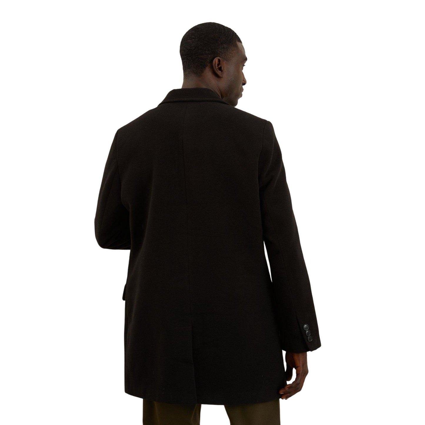 Black - Back - Burton Mens Signature Two Button Epsom Coat