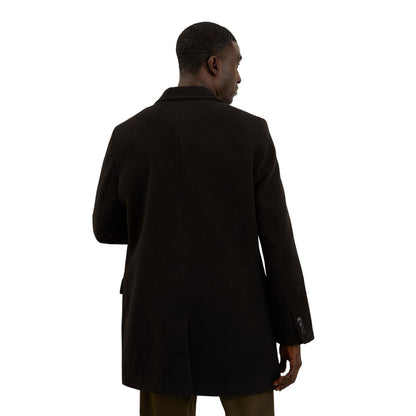 Black - Back - Burton Mens Signature Two Button Epsom Coat