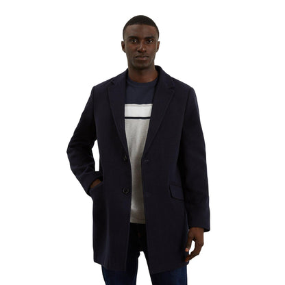 Navy - Front - Burton Mens Signature Two Button Epsom Coat