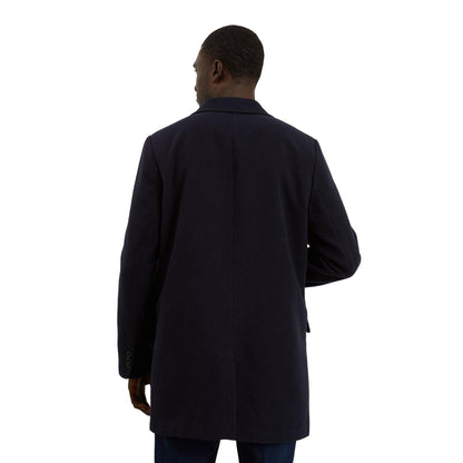 Navy - Back - Burton Mens Signature Two Button Epsom Coat