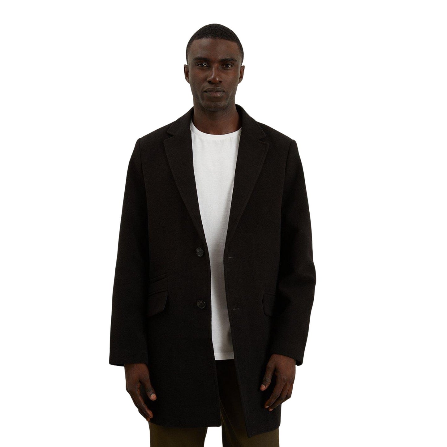 Black - Front - Burton Mens Signature Two Button Epsom Coat