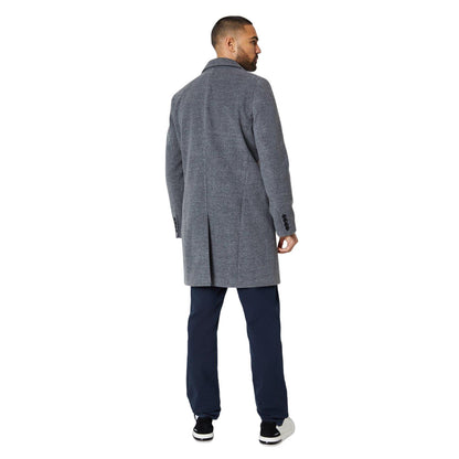 Charcoal - Back - Burton Mens Textured Wool Two Button Epsom Coat
