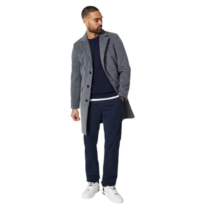 Charcoal - Lifestyle - Burton Mens Textured Wool Two Button Epsom Coat