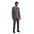 Charcoal - Lifestyle - Burton Mens Self Striped Double-Breasted Wide Suit Jacket