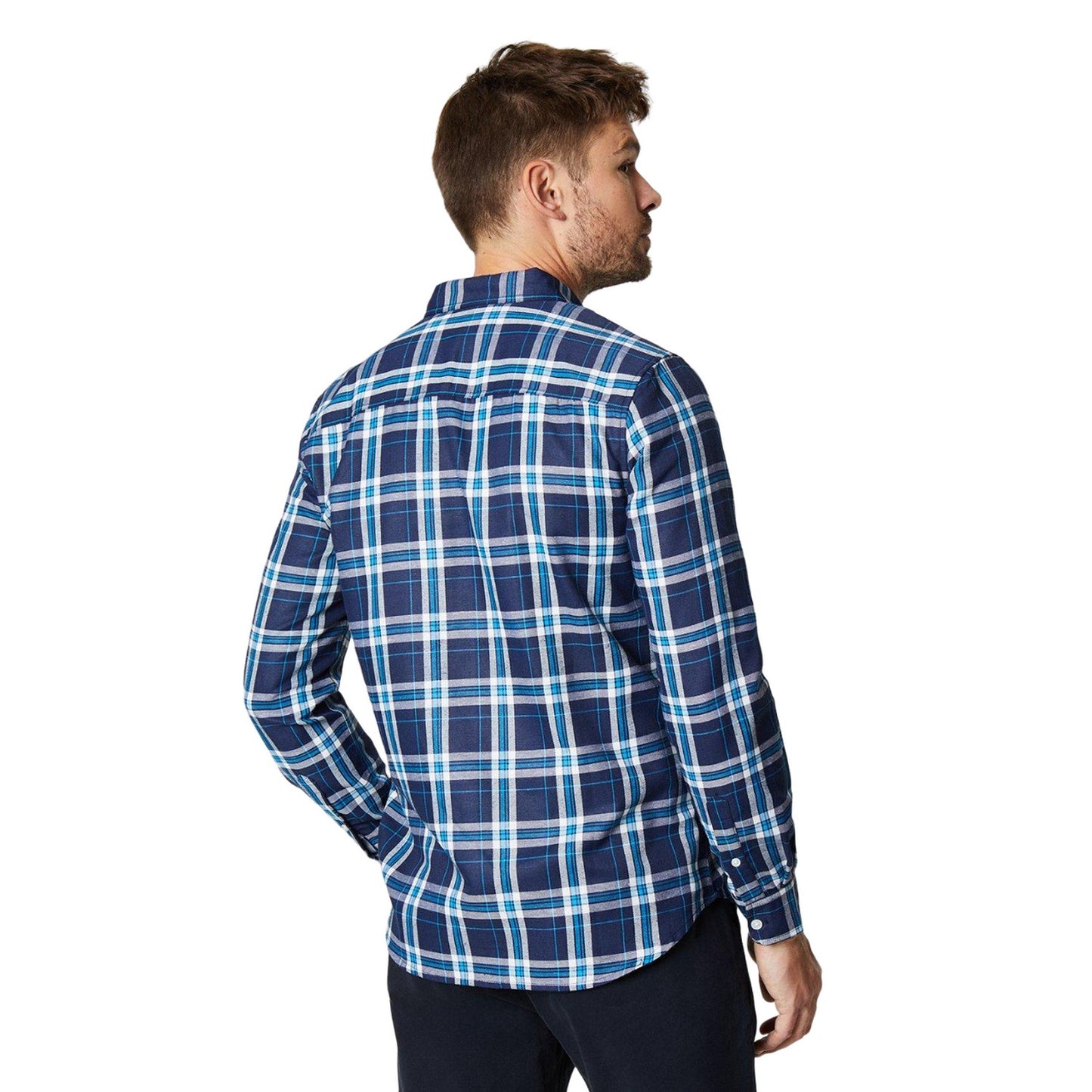 Dark Blue - Back - Burton Mens Checked Button-Down Shirt