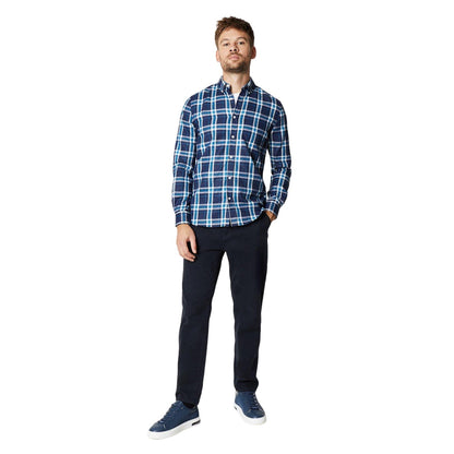 Dark Blue - Side - Burton Mens Checked Button-Down Shirt