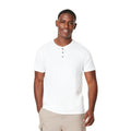 White - Front - Burton Mens Grandad Collar T-Shirt