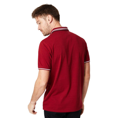 Tomato Red - Back - Burton Mens Jacquard Button Neck Polo Shirt