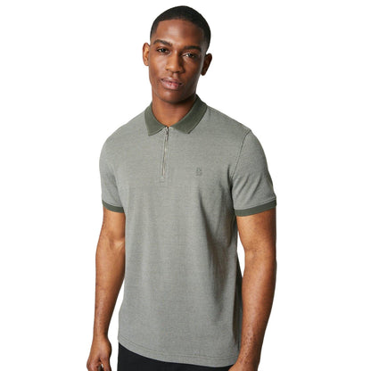 Olive - Front - Burton Mens Dotted Jacquard Polo Shirt