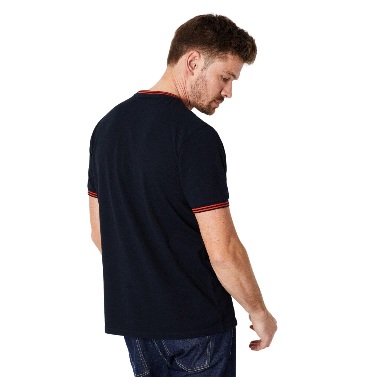 Navy - Back - Burton Mens Tipped Pique T-Shirt