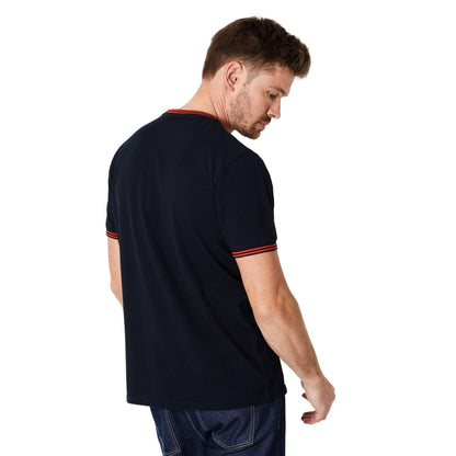 Navy - Back - Burton Mens Tipped Pique T-Shirt