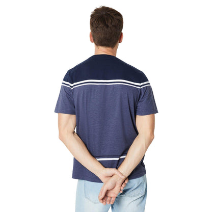 Navy - Back - Burton Mens Placement Striped T-Shirt