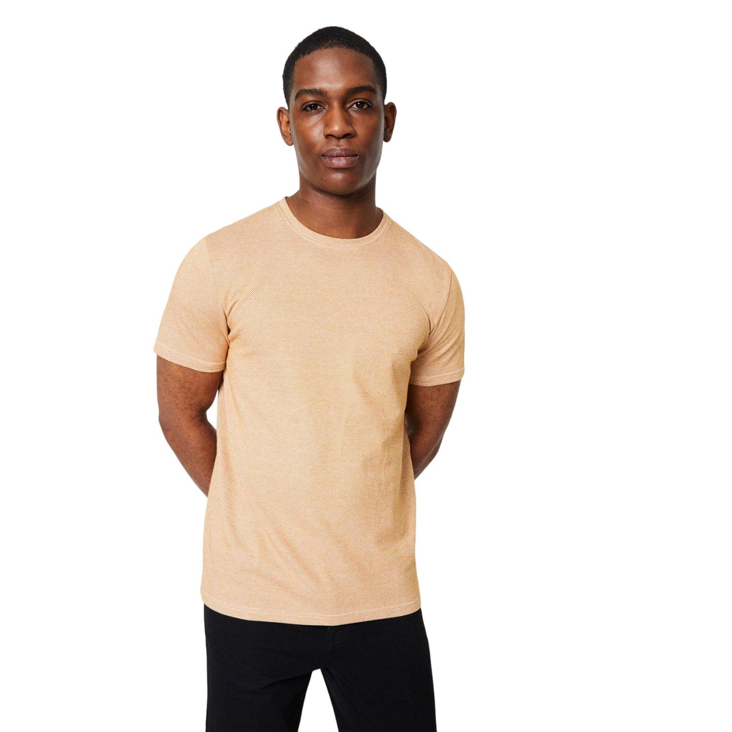 Gold - Front - Burton Mens Zig Zag Textured T-Shirt