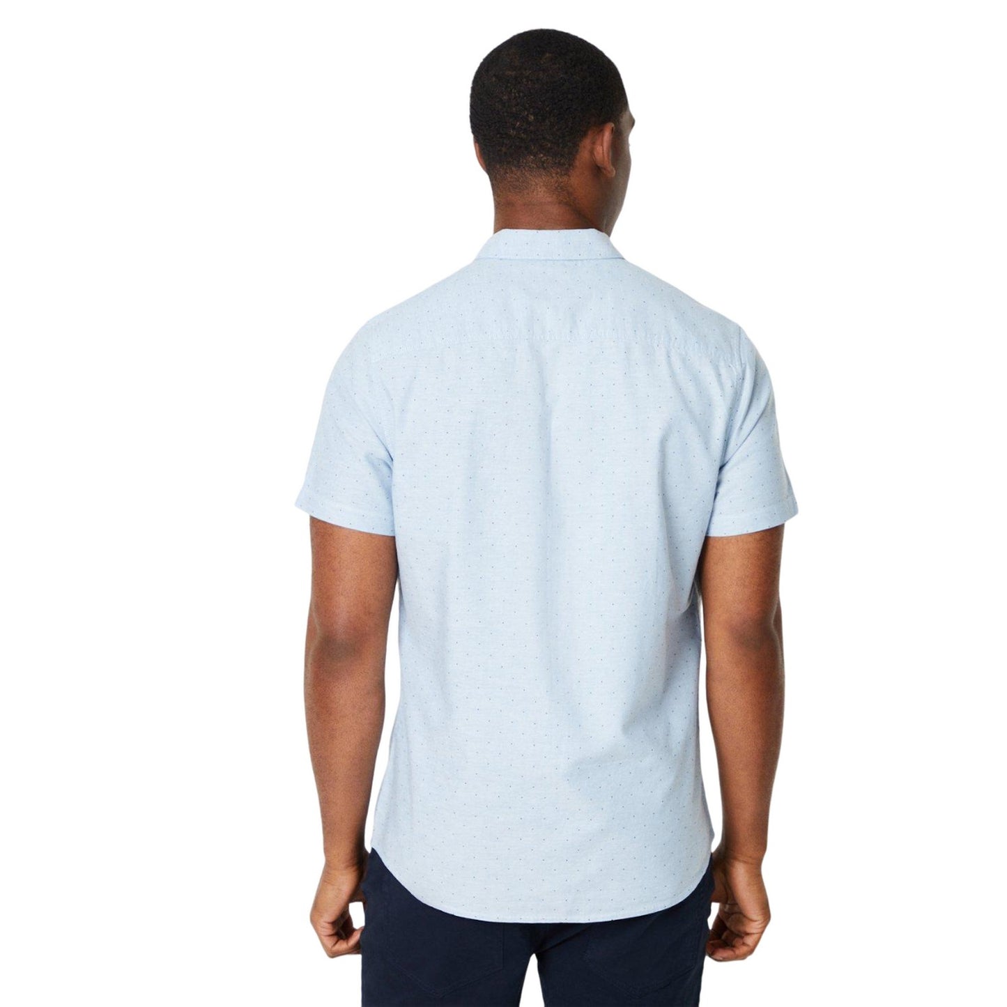 Light Blue - Back - Burton Mens Polka Dot Short-Sleeved Shirt