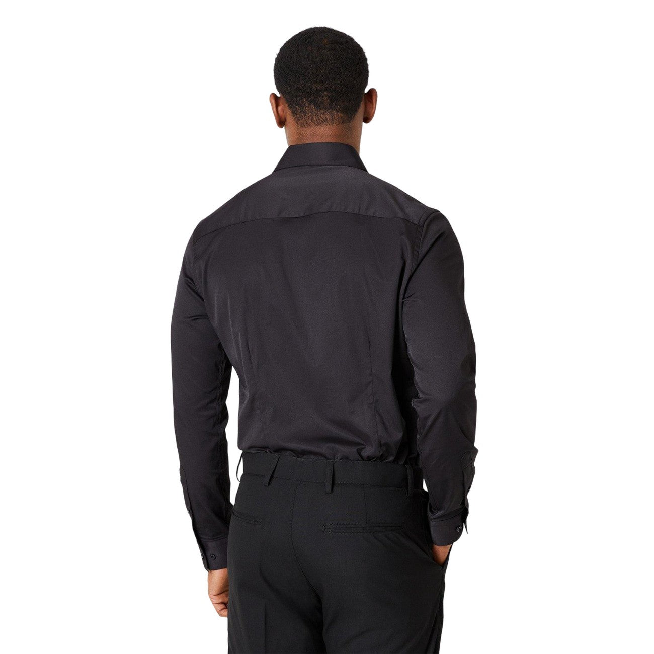 Black - Back - Burton Mens Easy-Iron Slim Long-Sleeved Shirt