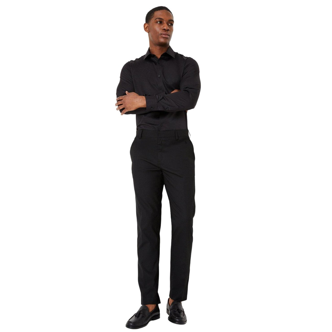 Black - Side - Burton Mens Easy-Iron Slim Long-Sleeved Shirt