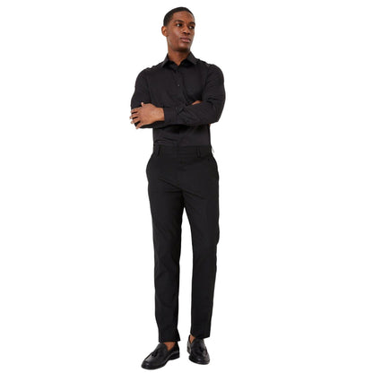 Black - Side - Burton Mens Easy-Iron Slim Long-Sleeved Shirt