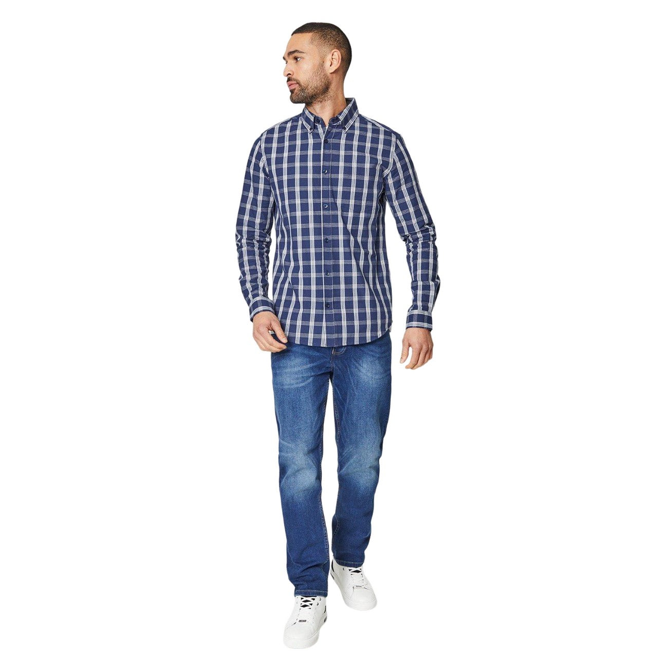 Navy - Lifestyle - Burton Mens Classic Checked Long-Sleeved Shirt