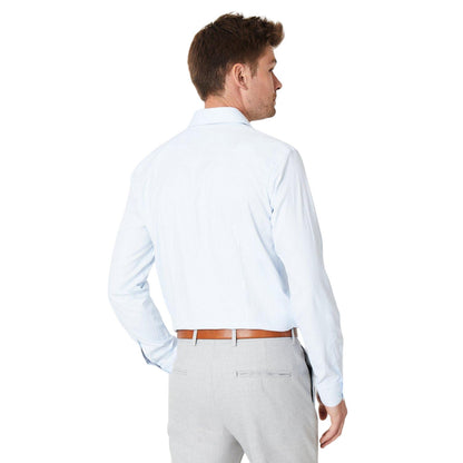 Light Blue - Back - Burton Mens Easy-Iron Slim Formal Shirt (Pack of 2)