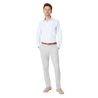 Light Blue - Side - Burton Mens Easy-Iron Slim Formal Shirt (Pack of 2)