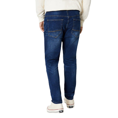 Mid Blue - Back - Burton Mens Denim Tapered Jeans