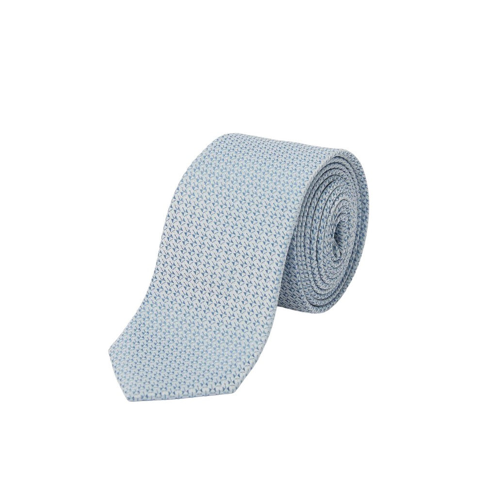 Silver - Front - Burton Mens Dobby Geo Tie